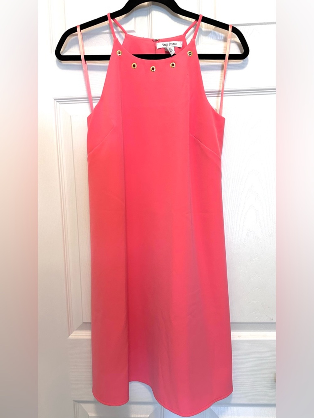EUC White House Black Market Coral Halter Shift Dress
